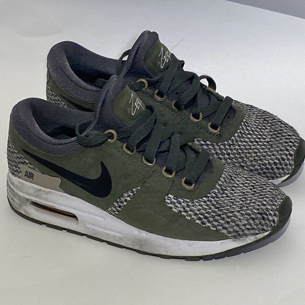 Nike Air Max Zero GS Olive Green Grey‎ White Kids Running Shoes 917864-005 4.5Y